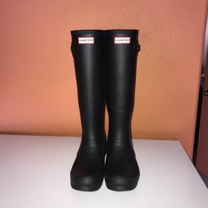 Matte Black Tall Hunter Boots